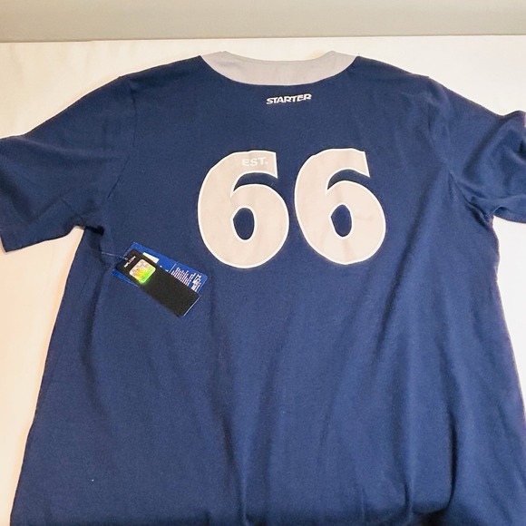 Starter Dallas Cowboys Baseball Jersey Men's XL Est 66 Blue Full Button - Picture 13 of 16